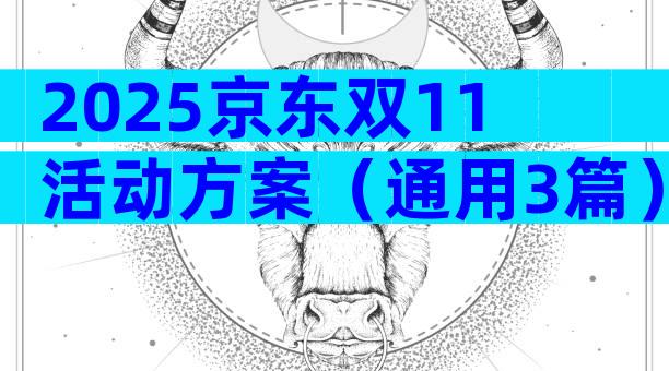 2025京东双11活动方案（通用3篇）
