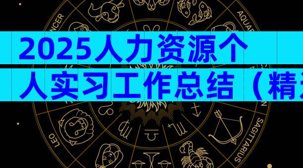 2025人力资源个人实习工作总结（精选16篇）
