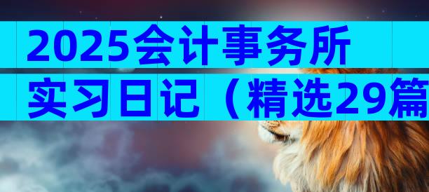 2025会计事务所实习日记（精选29篇）