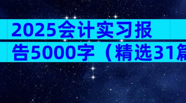2025会计实习报告5000字（精选31篇）