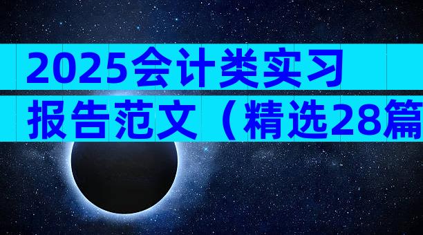 2025会计类实习报告范文（精选28篇）