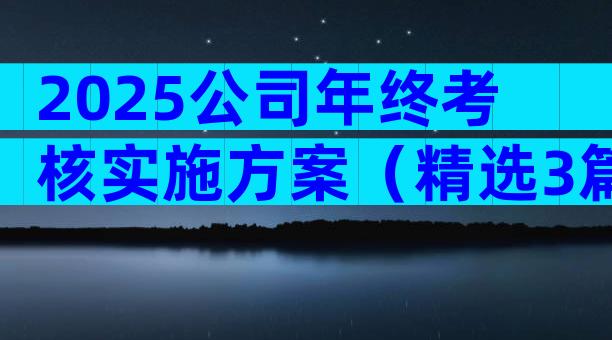 2025公司年终考核实施方案（精选3篇）