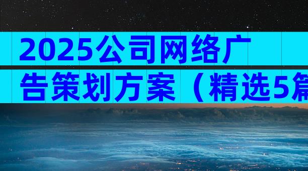 2025公司网络广告策划方案（精选5篇）