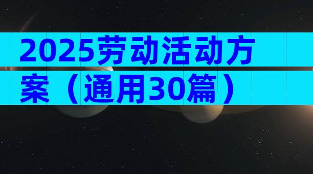 2025劳动活动方案（通用30篇）