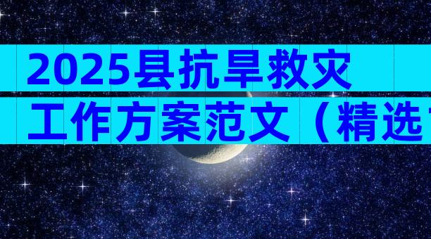 2025县抗旱救灾工作方案范文（精选11篇）