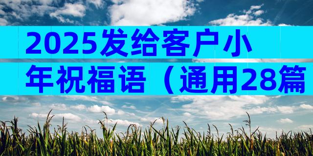 2025发给客户小年祝福语（通用28篇）