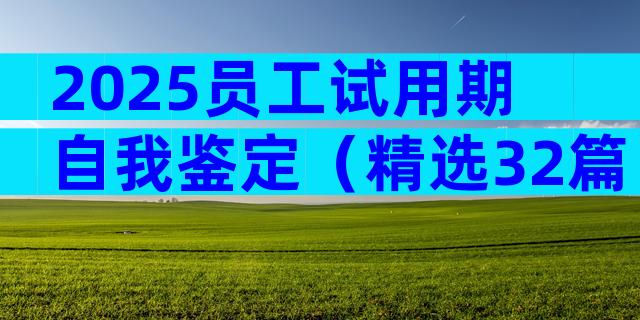 2025员工试用期自我鉴定（精选32篇）