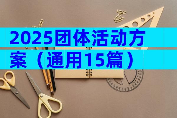 2025团体活动方案（通用15篇）