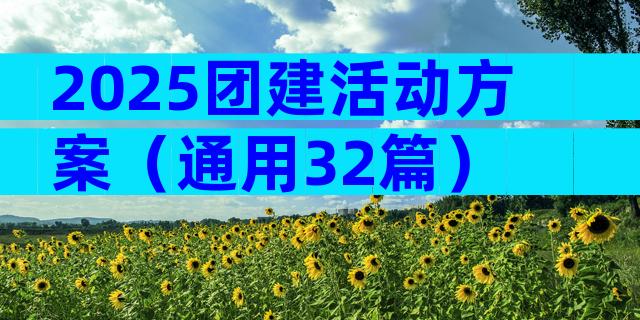 2025团建活动方案（通用32篇）