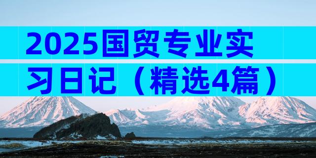 2025国贸专业实习日记（精选4篇）