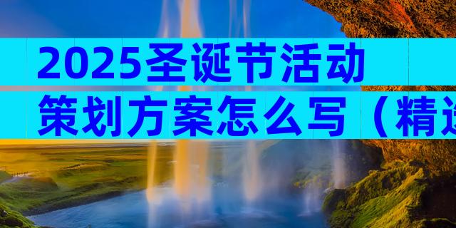 2025圣诞节活动策划方案怎么写（精选31篇）