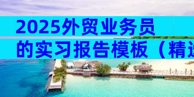 2025外贸业务员的实习报告模板（精选22篇）