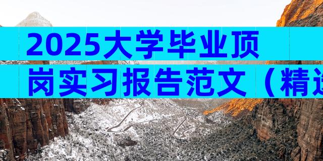 2025大学毕业顶岗实习报告范文（精选3篇）