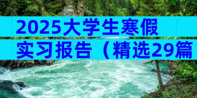 2025大学生寒假实习报告（精选29篇）