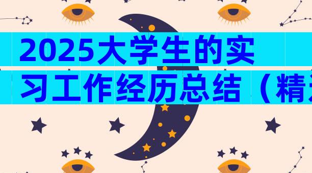 2025大学生的实习工作经历总结（精选30篇）