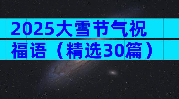 2025大雪节气祝福语（精选30篇）