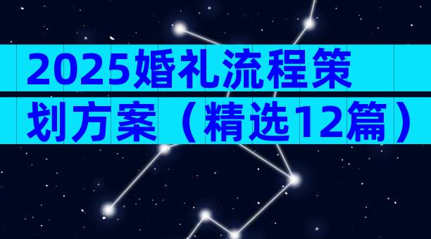 2025婚礼流程策划方案（精选12篇）