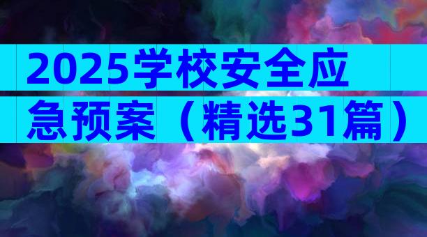 2025学校安全应急预案（精选31篇）