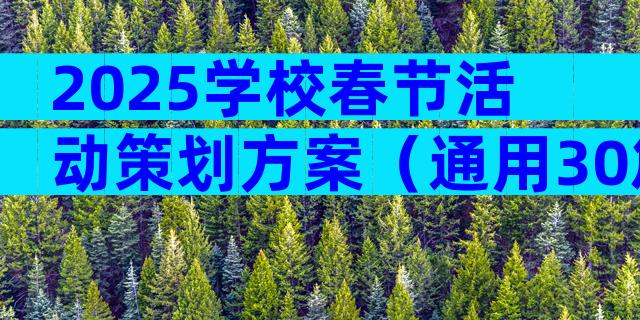 2025学校春节活动策划方案（通用30篇）