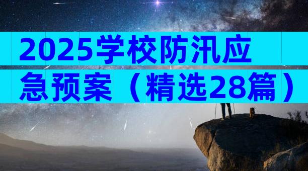 2025学校防汛应急预案（精选28篇）