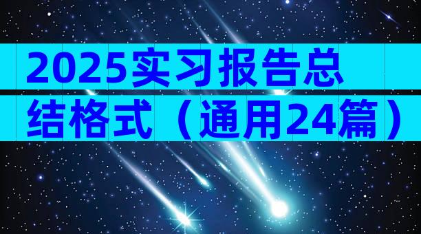 2025实习报告总结格式（通用24篇）
