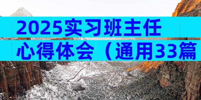 2025实习班主任心得体会（通用33篇）