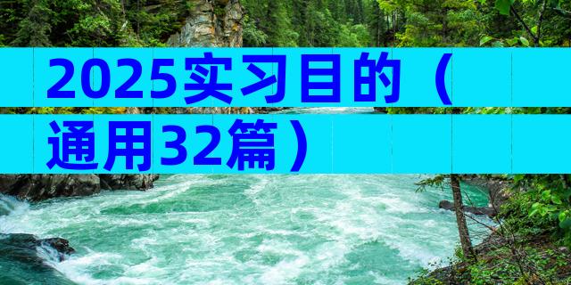 2025实习目的（通用32篇）