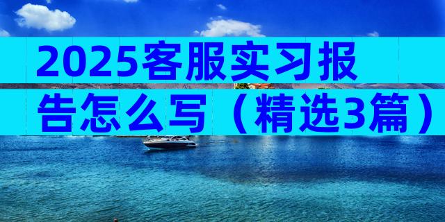 2025客服实习报告怎么写（精选3篇）