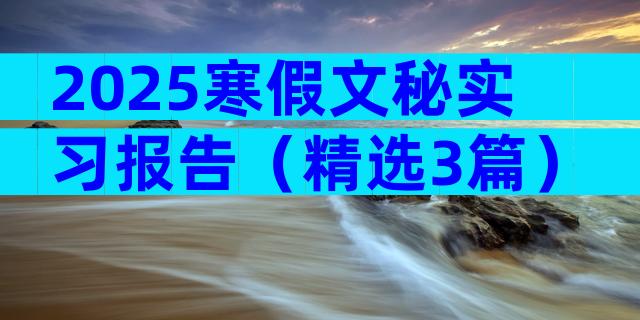 2025寒假文秘实习报告（精选3篇）