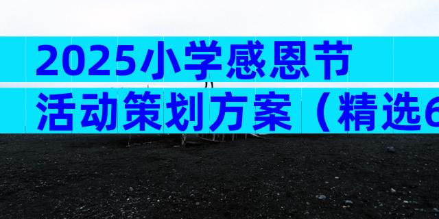 2025小学感恩节活动策划方案（精选6篇）