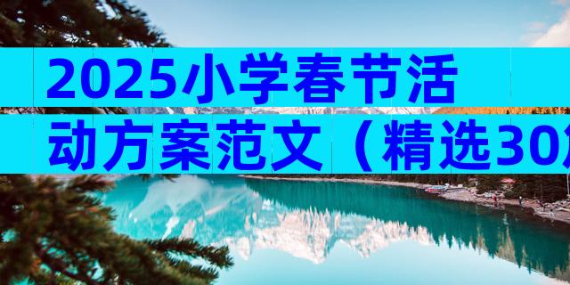 2025小学春节活动方案范文（精选30篇）