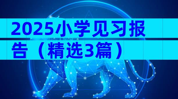 2025小学见习报告（精选3篇）