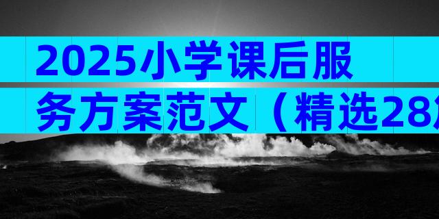 2025小学课后服务方案范文（精选28篇）