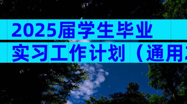 2025届学生毕业实习工作计划（通用29篇）