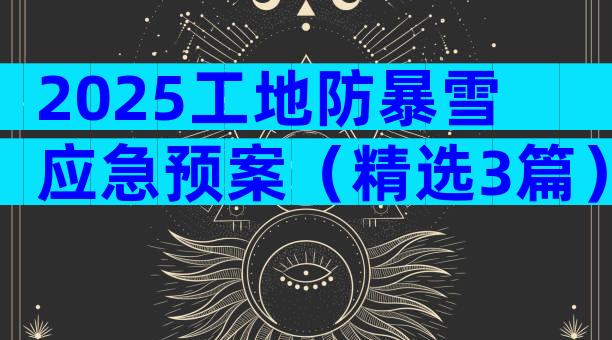 2025工地防暴雪应急预案（精选3篇）