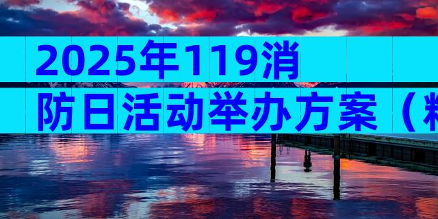 2025年119消防日活动举办方案（精选31篇）