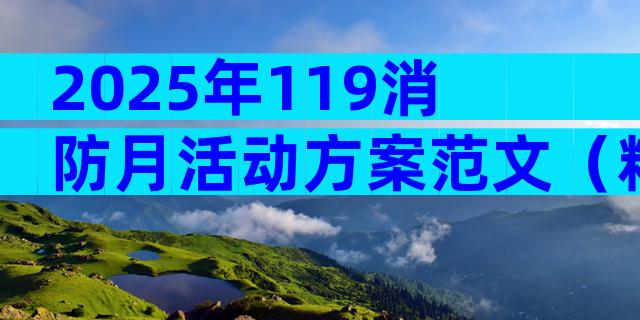 2025年119消防月活动方案范文（精选19篇）