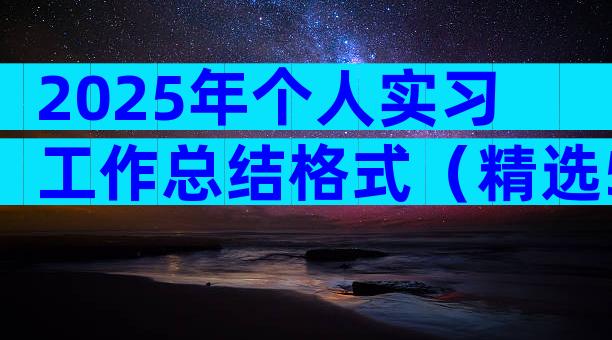 2025年个人实习工作总结格式（精选5篇）