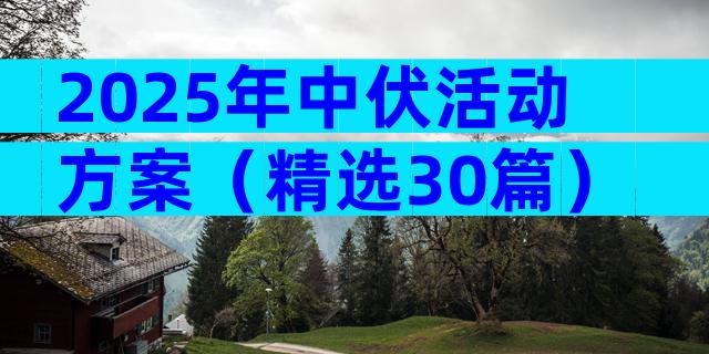 2025年中伏活动方案（精选30篇）