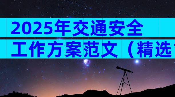 2025年交通安全工作方案范文（精选16篇）