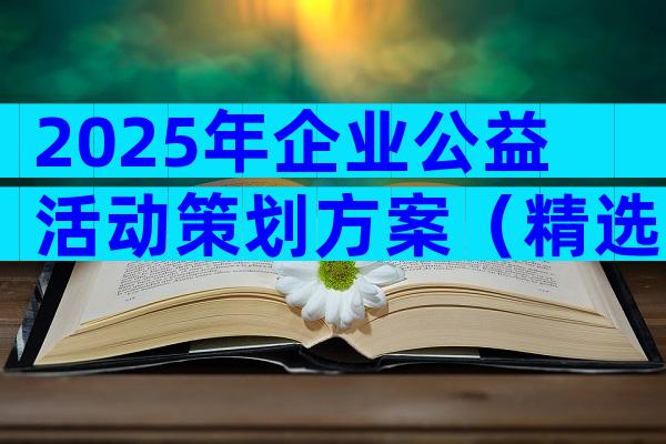 2025年企业公益活动策划方案（精选10篇）
