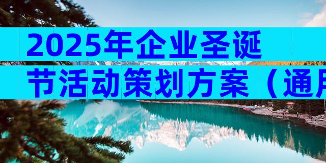 2025年企业圣诞节活动策划方案（通用29篇）