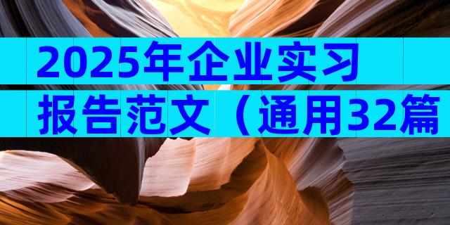 2025年企业实习报告范文（通用32篇）