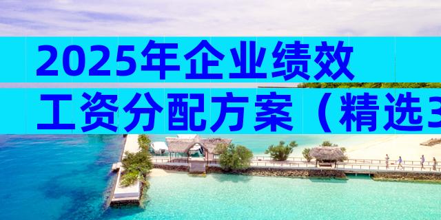 2025年企业绩效工资分配方案（精选33篇）