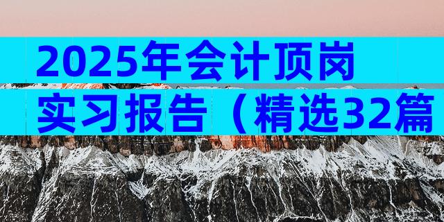 2025年会计顶岗实习报告（精选32篇）