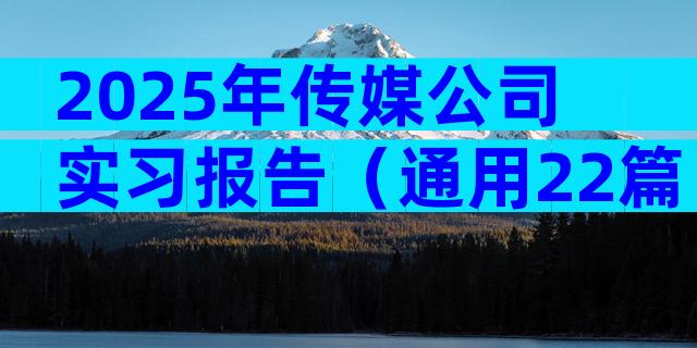 2025年传媒公司实习报告（通用22篇）