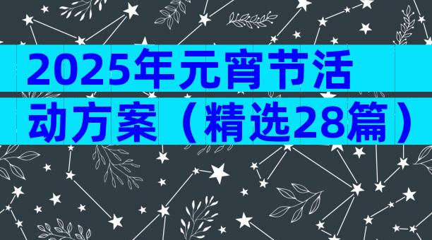 2025年元宵节活动方案（精选28篇）