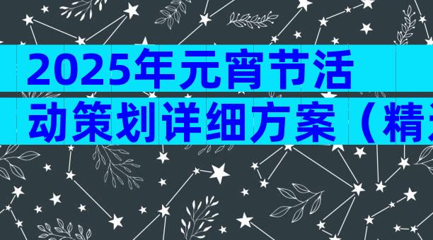 2025年元宵节活动策划详细方案（精选30篇）