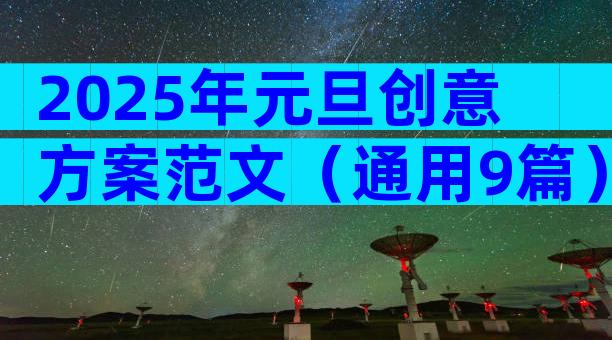 2025年元旦创意方案范文（通用9篇）