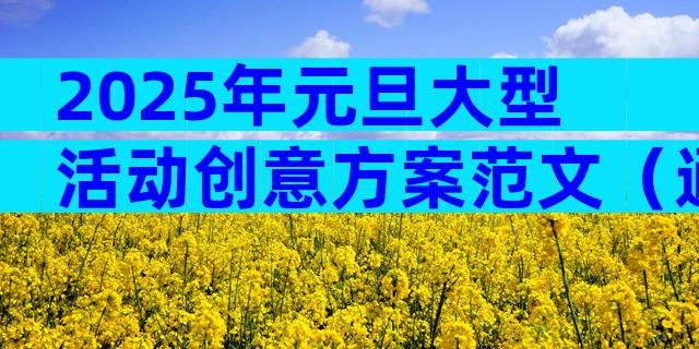 2025年元旦大型活动创意方案范文（通用3篇）